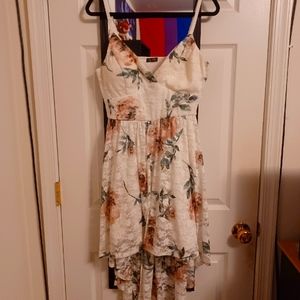 White/cream Floral High-low Dress